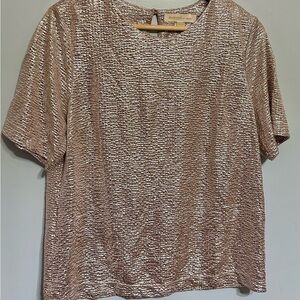 NWOT MONTEAU LOS ANGELES WOMAN SHINY/SHIMMER FITTED BLOUSE SIZE XL